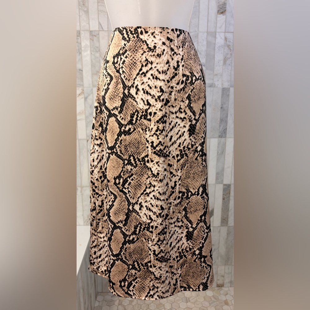 Ganji Snake Print Midi Slip Skirt